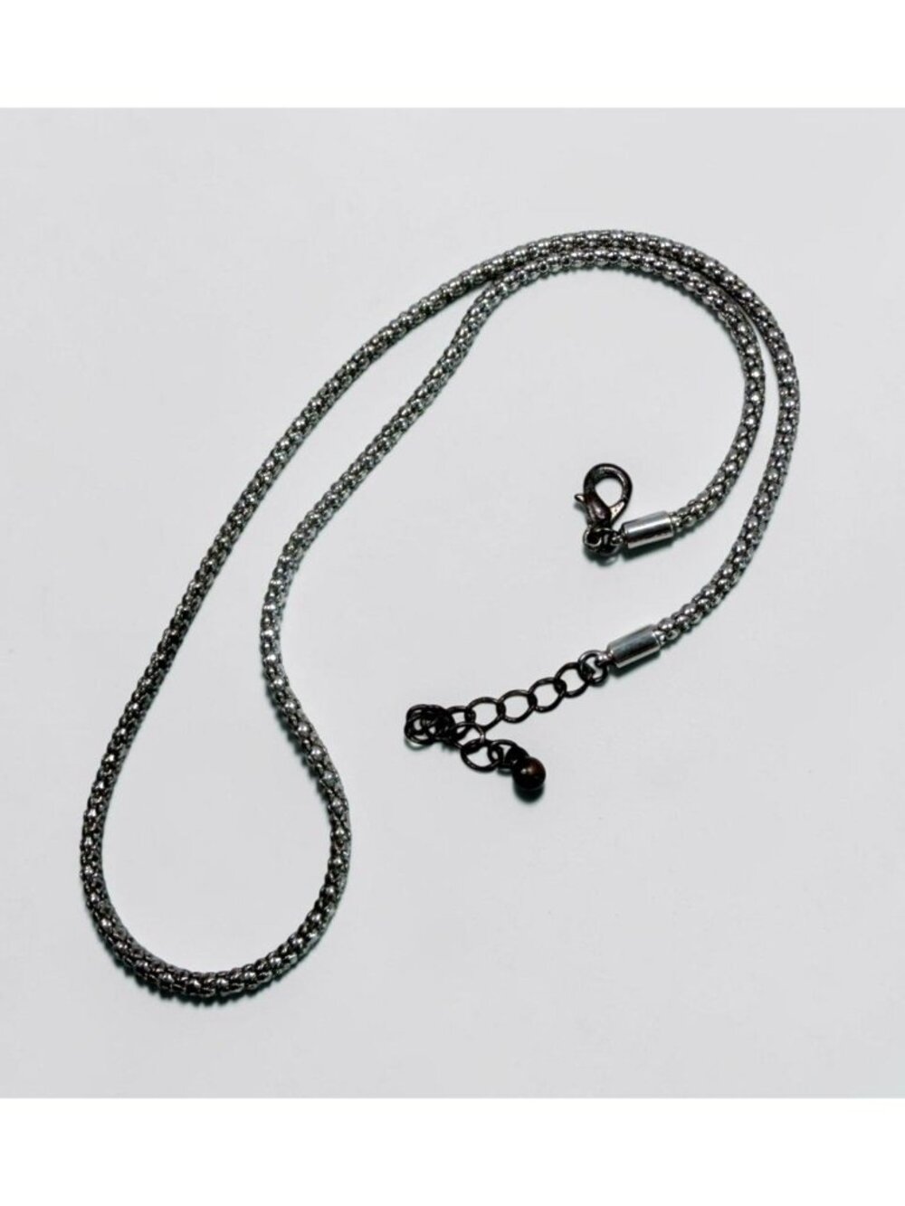 Silver Tone Popcorn Chain Necklace Elegant Minimalist 20 Inch